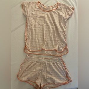 LAKE pajamas orange and white stripe